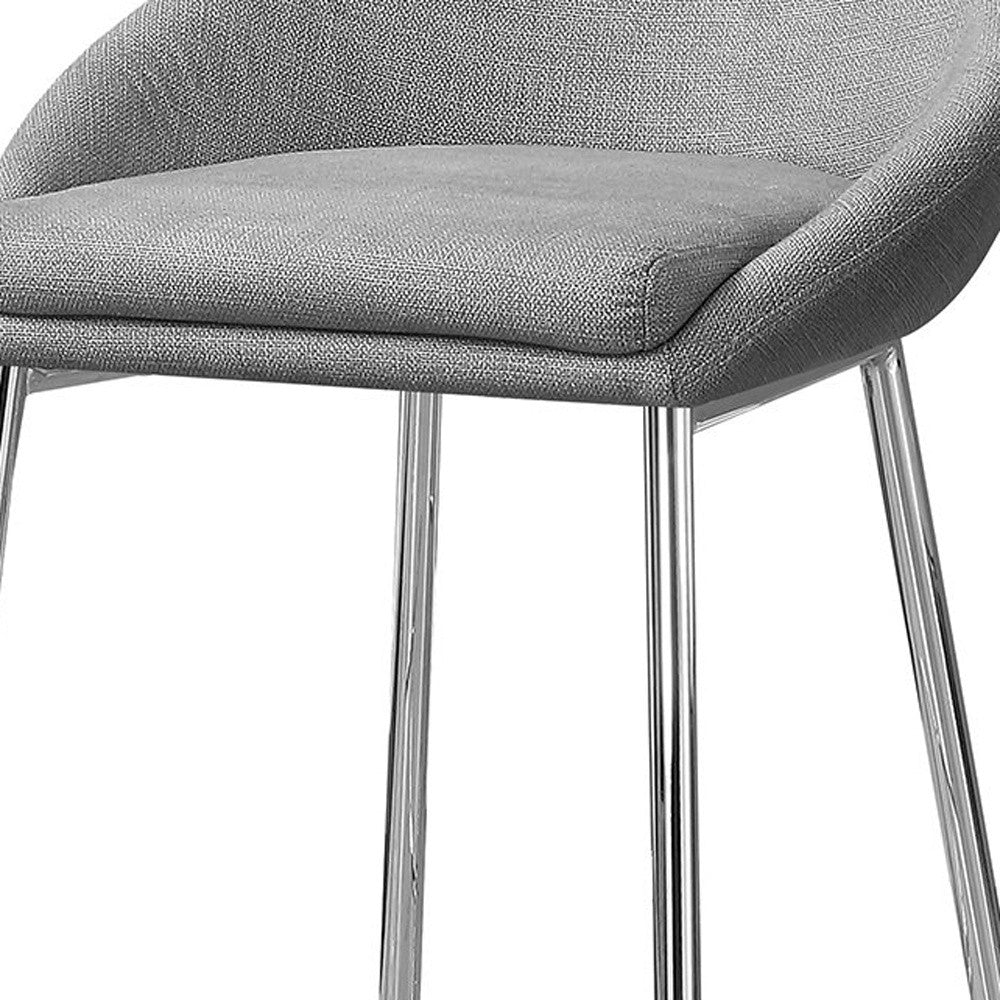 Set of Two 30" Gray and Silver Metal Low Back Bar Chairs-Bar Chairs-DECOROLALA