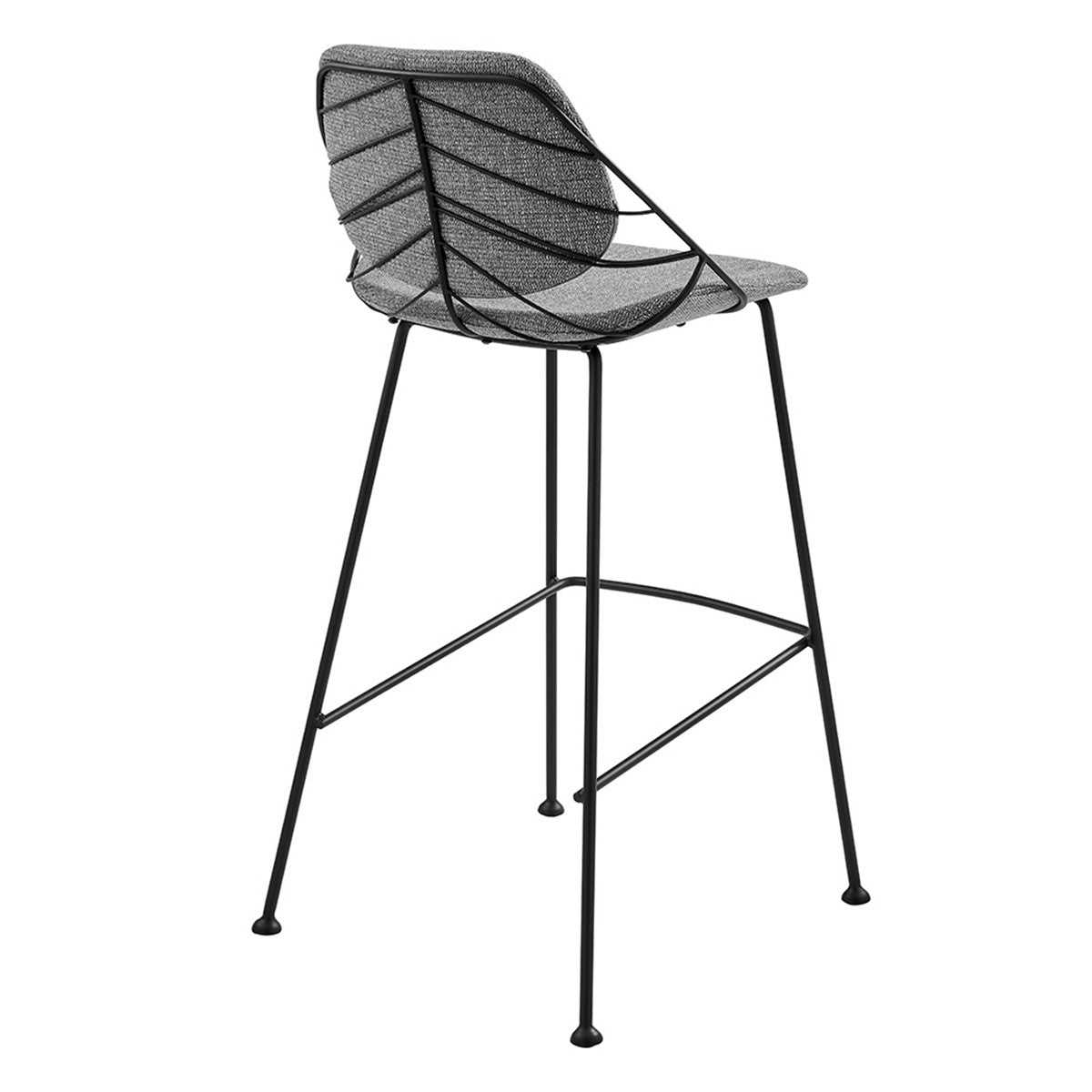 Set of Two 30" Light Gray And Black Steel Low Back Bar Height Bar Chairs-Bar Chairs-DECOROLALA