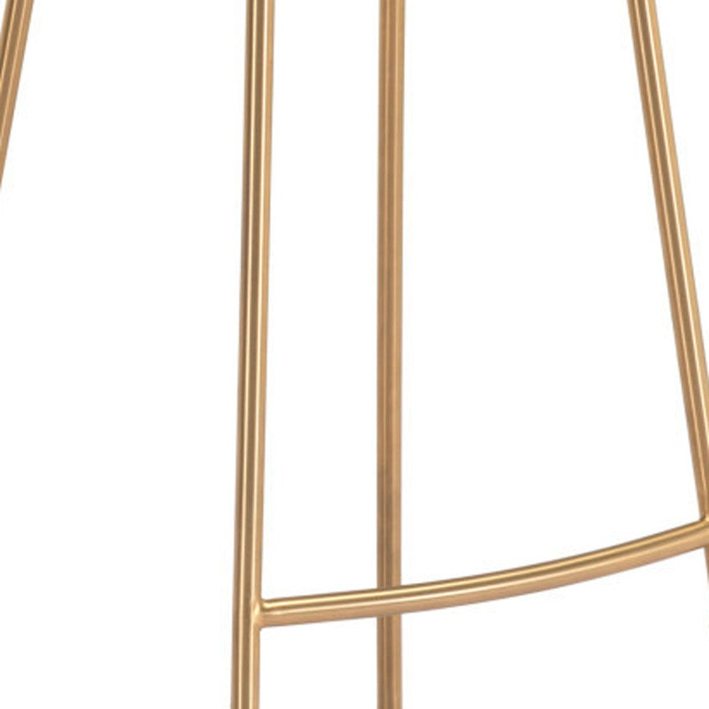 Set of Two 31" Burgundy And Gold Steel Backless Bar Height Bar Chairs-Bar Chairs-DECOROLALA