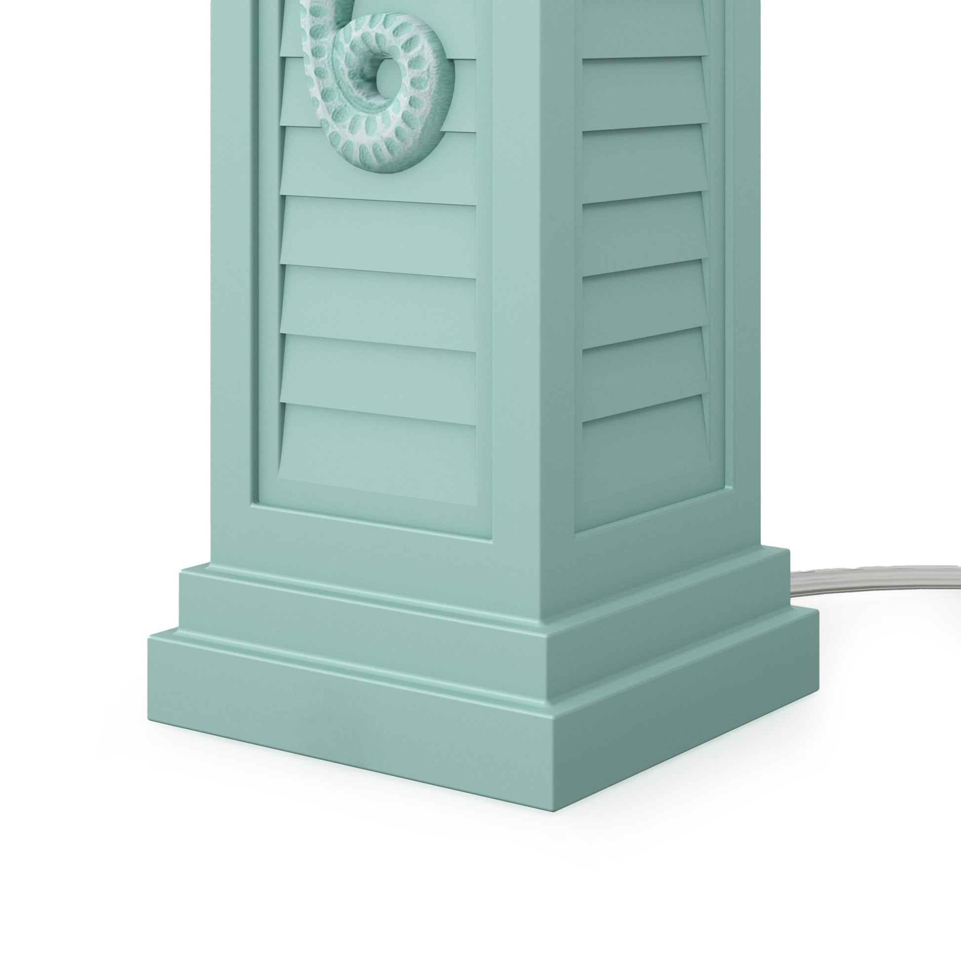 Set of Two 32" Turquoise Seahorse Shutter USB Table Lamps With White Shade-Table Lamps-DECOROLALA