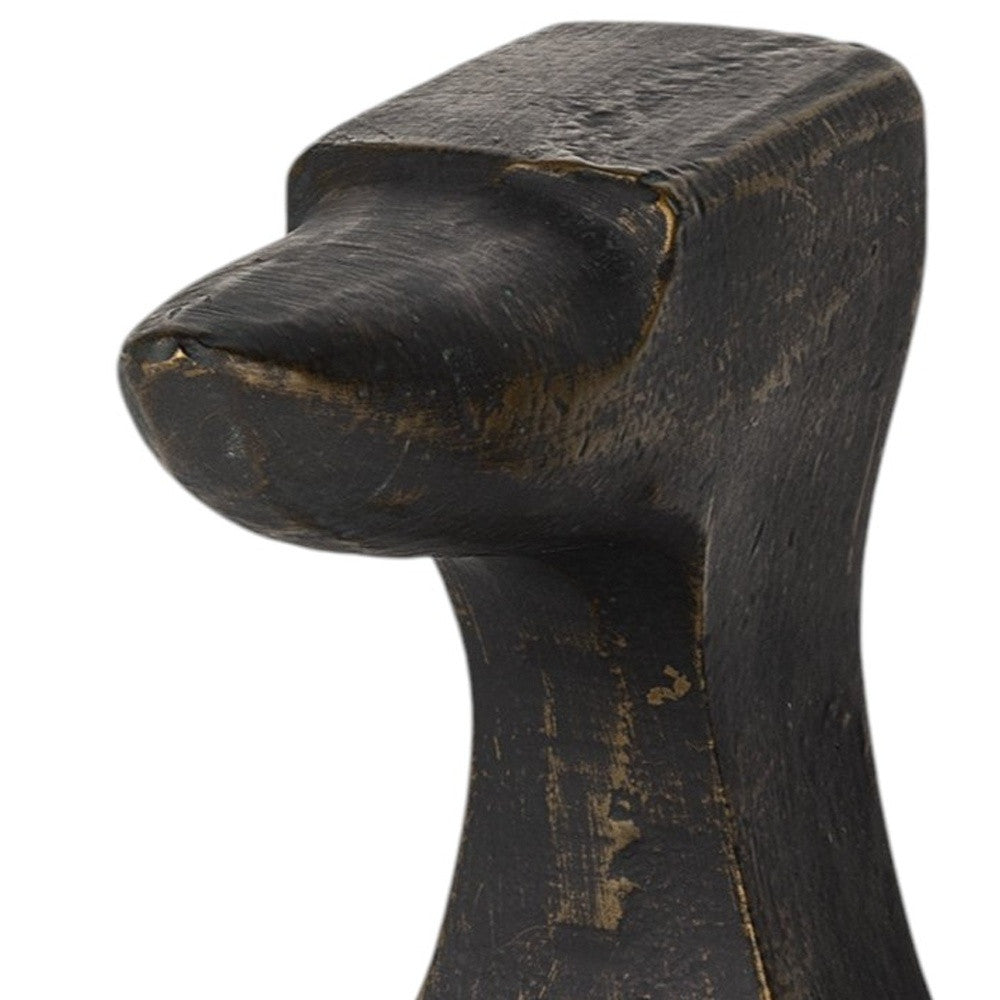 Set of Two 6" Black And Gold Polyresin Decorative Bookends-Sculptures-DECOROLALA