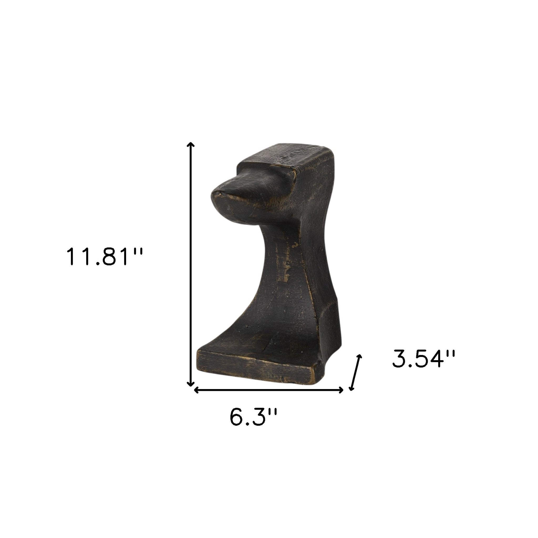 Set of Two 6" Black And Gold Polyresin Decorative Bookends-Sculptures-DECOROLALA