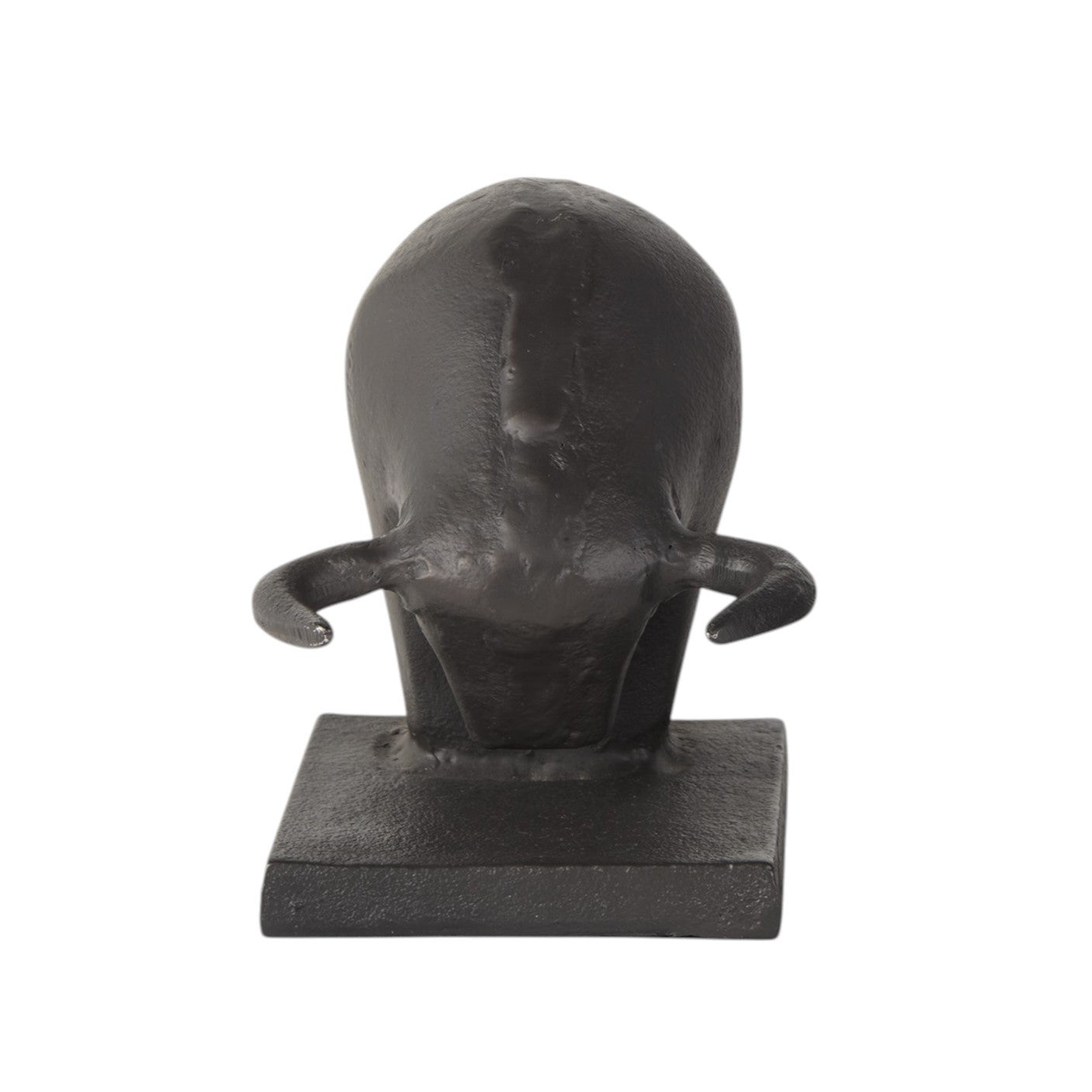 Set of Two 6" Black Metal Bull Decorative Bookends-Sculptures-DECOROLALA