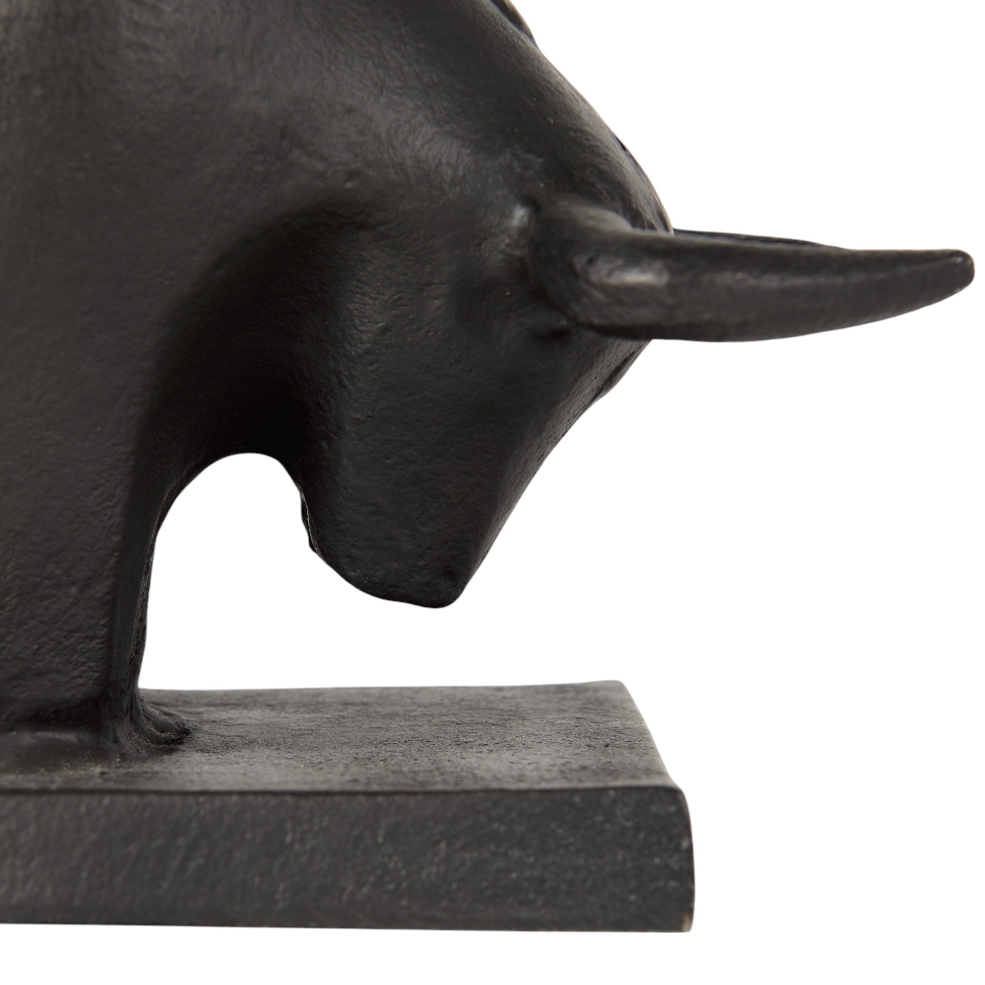 Set of Two 6" Black Metal Bull Decorative Bookends-Sculptures-DECOROLALA