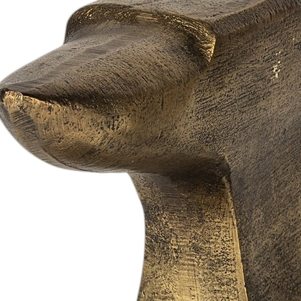 Set of Two 6" Gold Metal Decorative Bookends-Sculptures-DECOROLALA