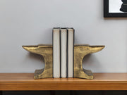 Set of Two 6" Gold Metal Decorative Bookends-Sculptures-DECOROLALA