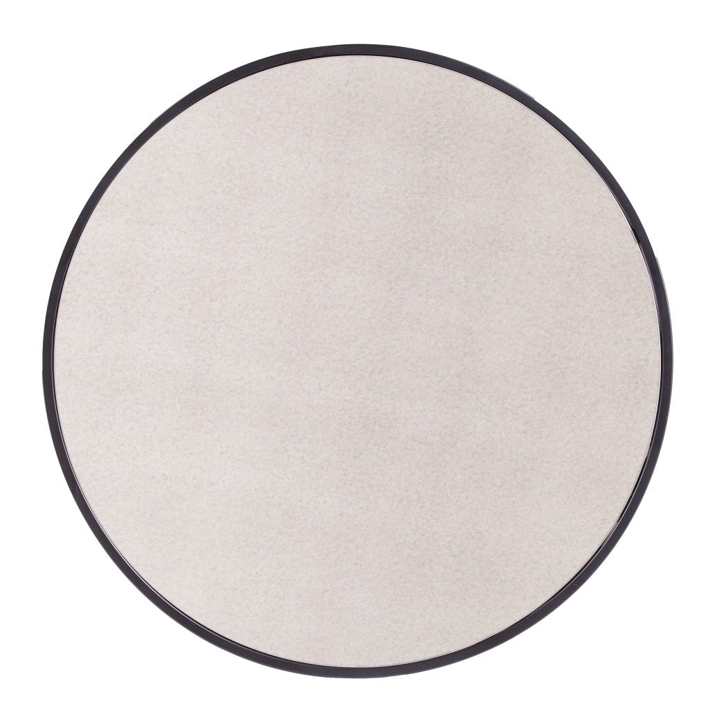 Set of Two Black And Silver Mirrored Round Nested Coffee Table Set-Coffee Tables-DECOROLALA