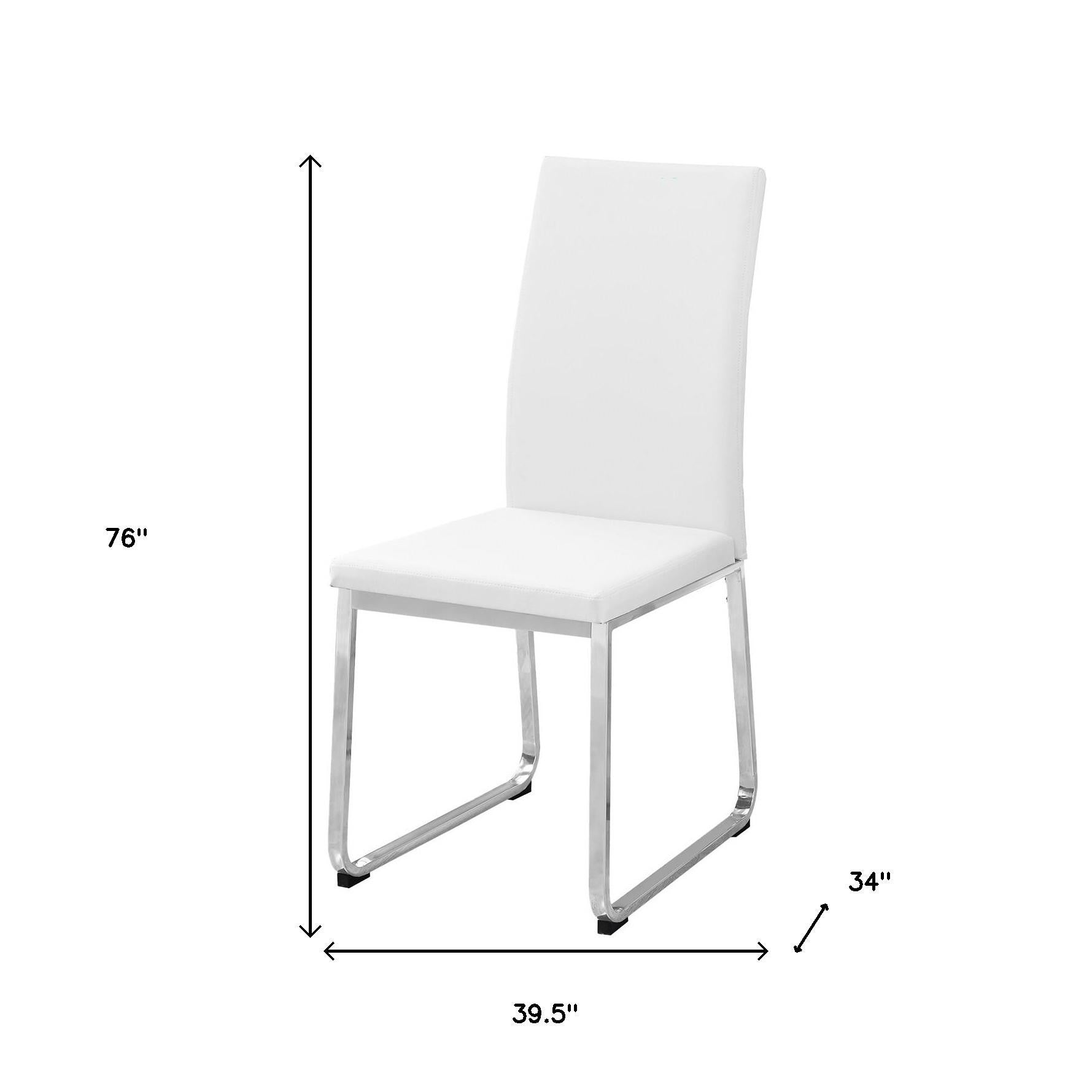 Set of Two Black And Silver Upholstered Faux Leather Dining Side Chairs-Dining Chairs-DECOROLALA