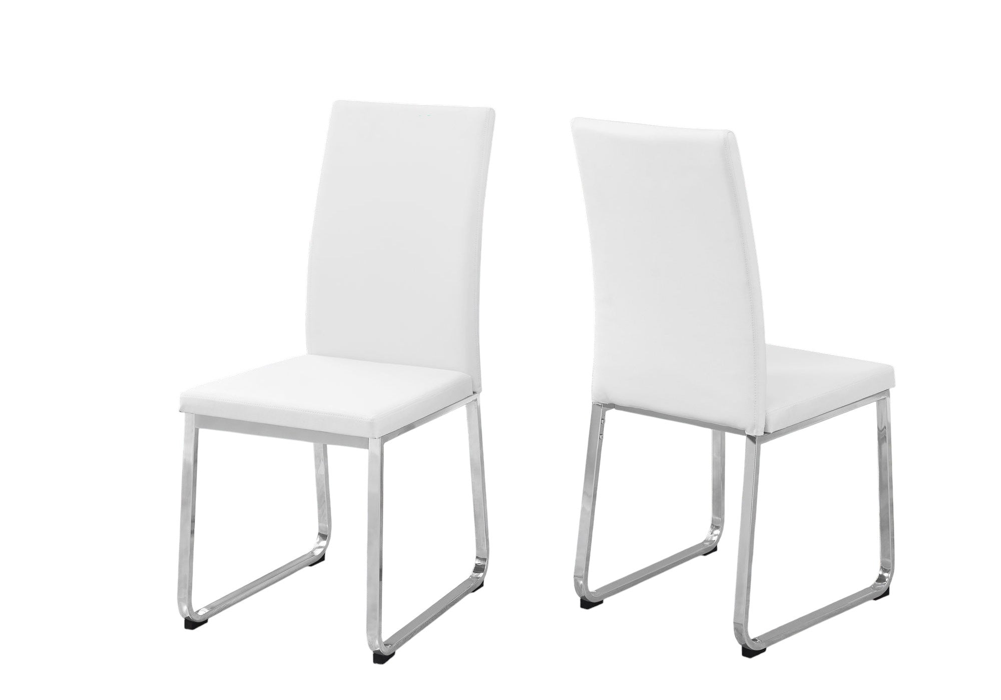 Set of Two Black And Silver Upholstered Faux Leather Dining Side Chairs-Dining Chairs-DECOROLALA