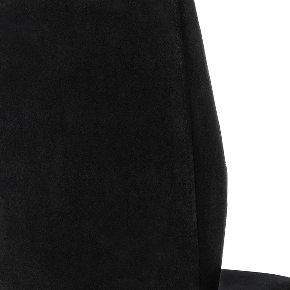 Set of Two Black And Silver Upholstered Velvet Dining Side Chairs-Dining Chairs-DECOROLALA