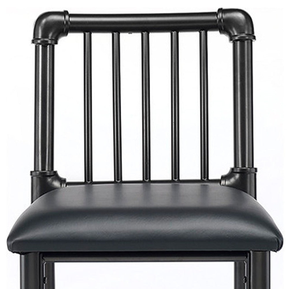 Set of Two " Black Iron Bar Chairs-Bar Chairs-DECOROLALA