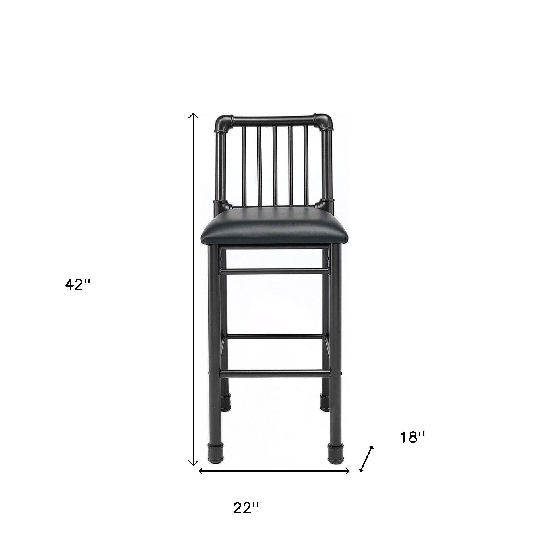 Set of Two " Black Iron Bar Chairs-Bar Chairs-DECOROLALA