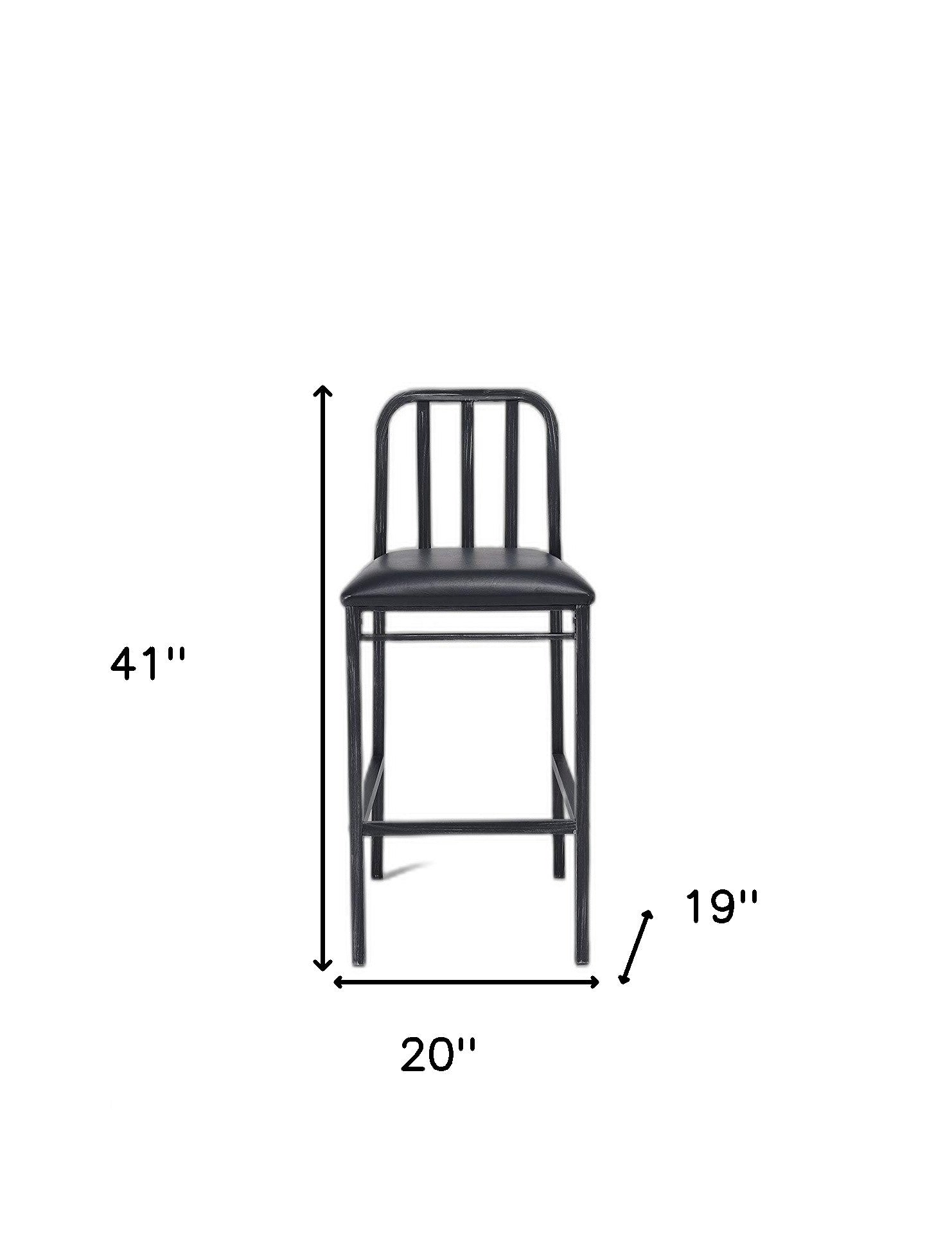 Set of Two " Black Iron Bar Chairs-Bar Chairs-DECOROLALA