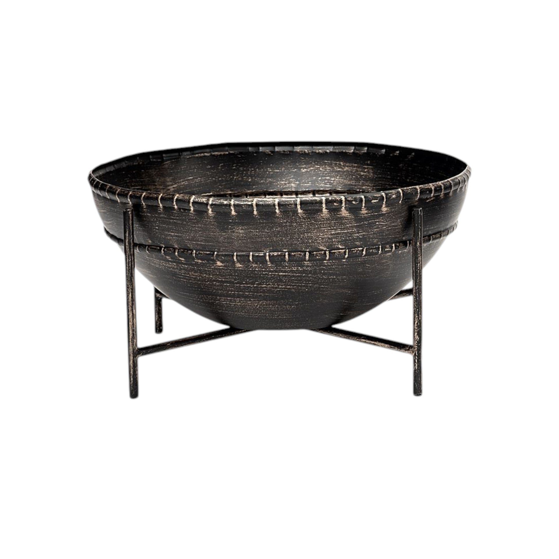 Set of Two Black Metal Decorative Bowl-Sculptures-DECOROLALA