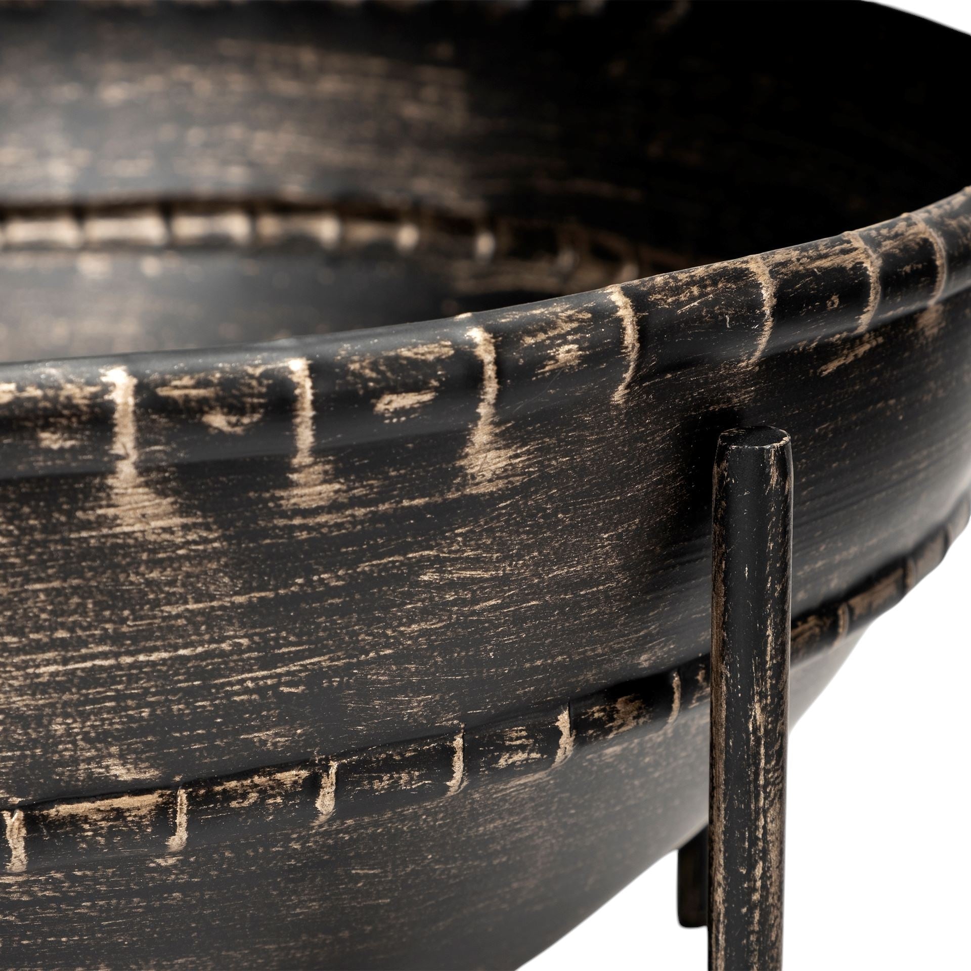 Set of Two Black Metal Decorative Bowl-Sculptures-DECOROLALA