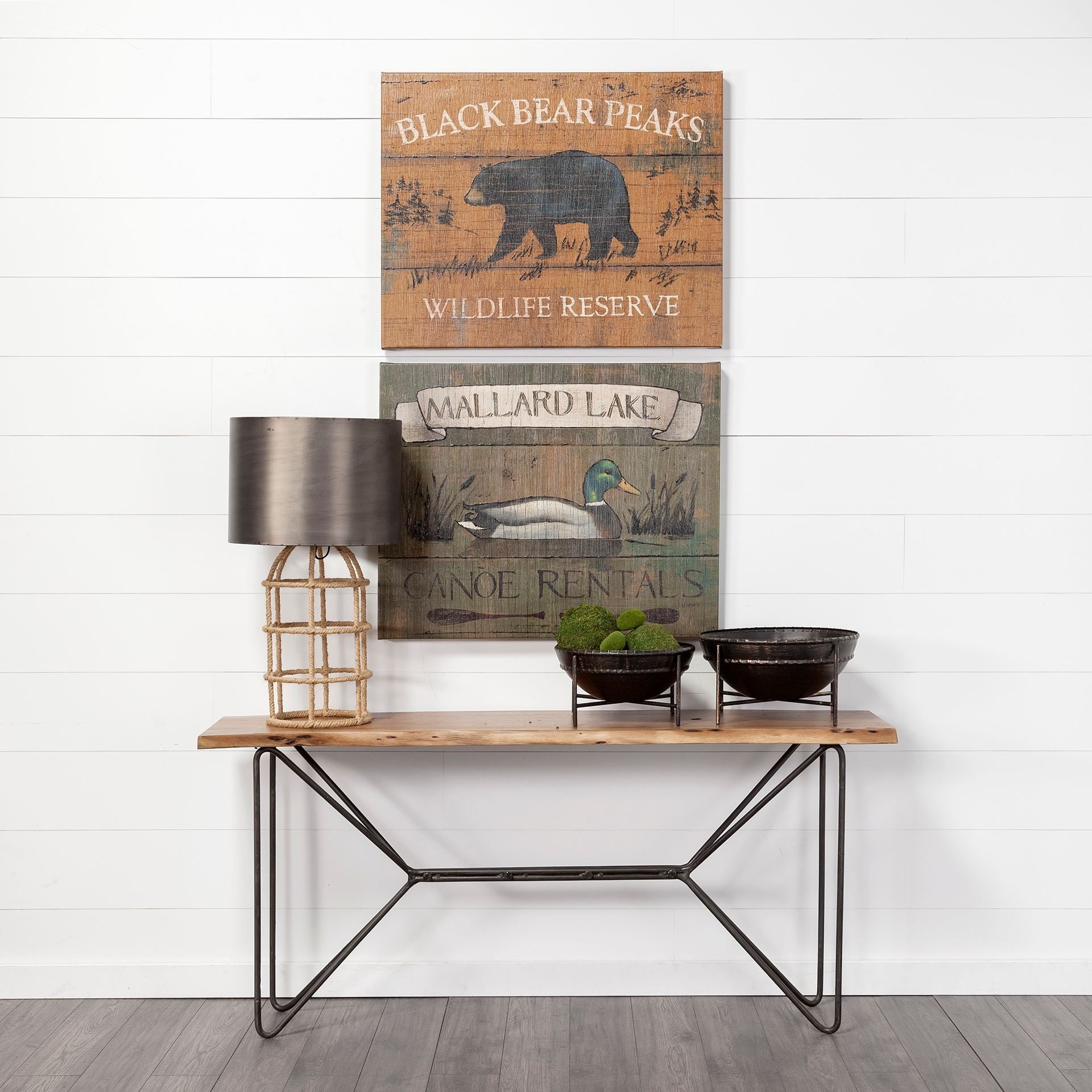 Set of Two Black Metal Decorative Bowl-Sculptures-DECOROLALA