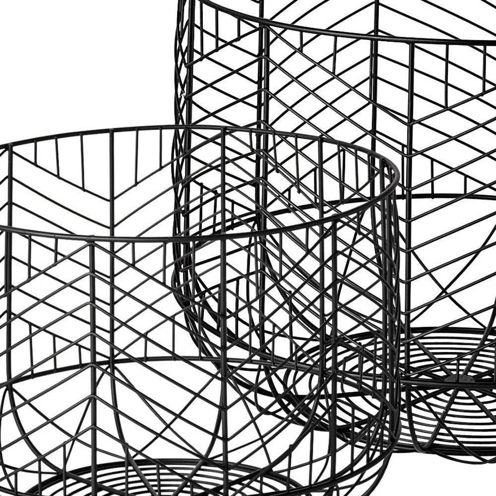 Set of Two Black Metal Tabletop Sculpture-Sculptures-DECOROLALA