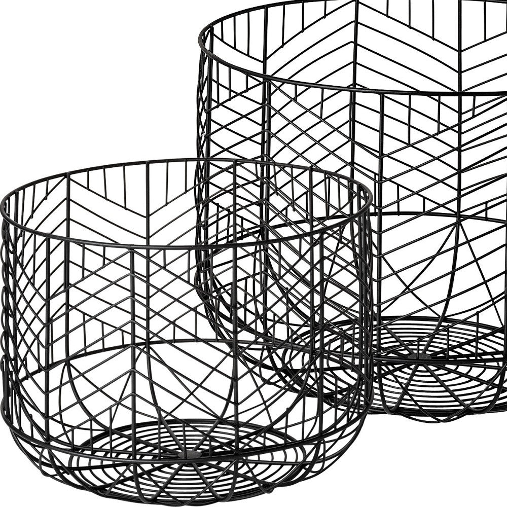 Set of Two Black Metal Tabletop Sculpture-Sculptures-DECOROLALA