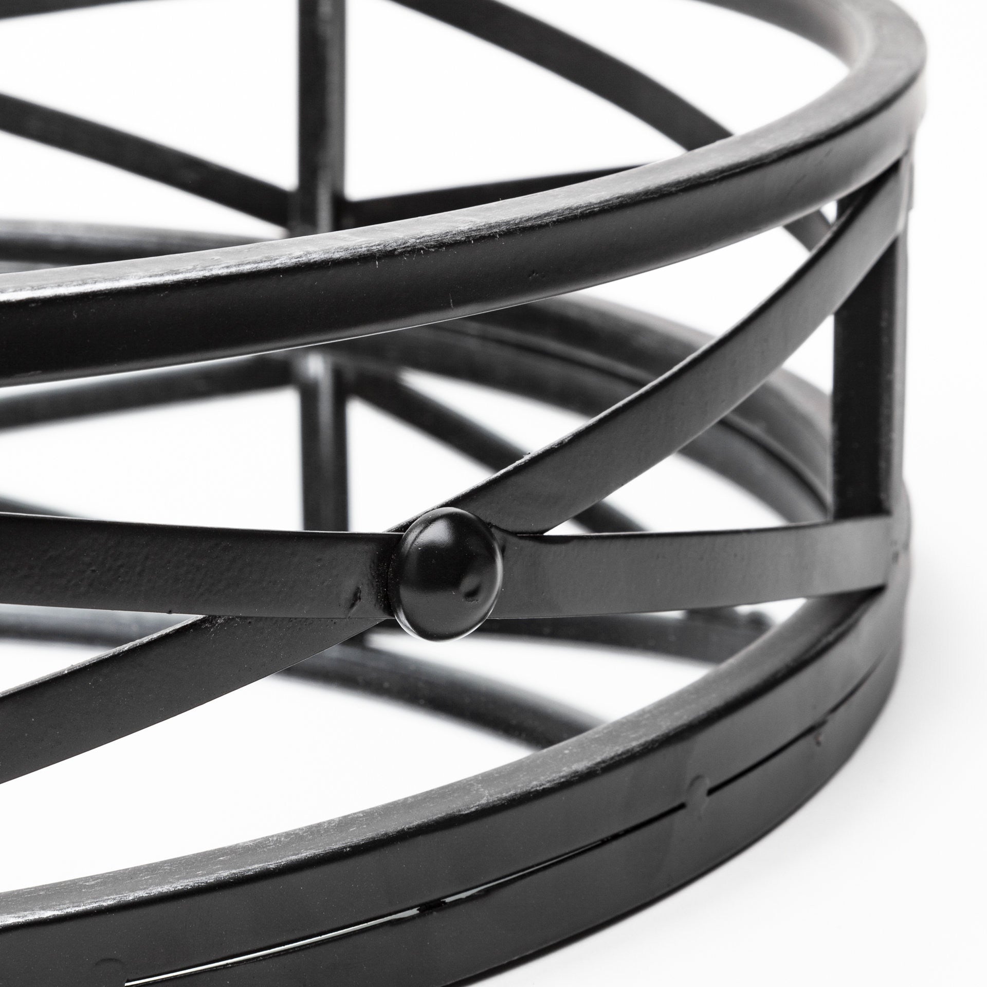 Set of Two Black Round Metal And Mirrored Glass Vanity Trays-Trays-DECOROLALA