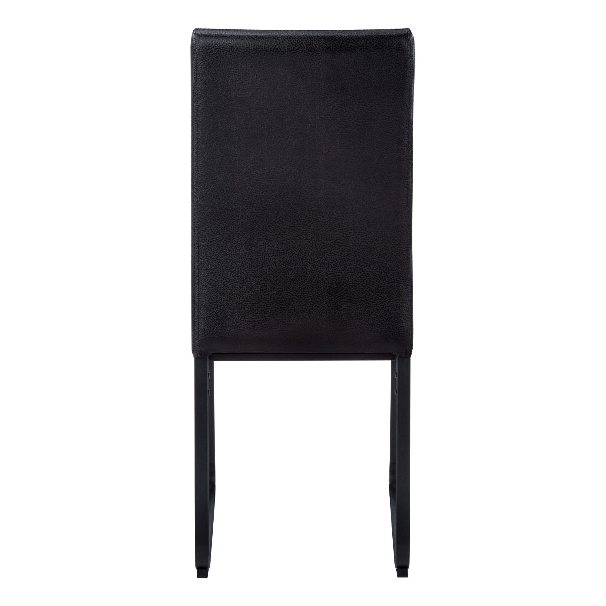 Set of Two Black Upholstered Faux Leather Dining Side Chairs-Dining Chairs-DECOROLALA