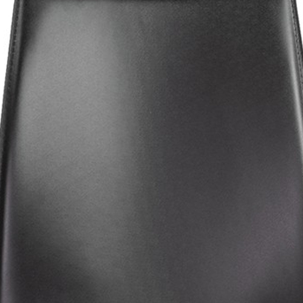 Set of Two Black Upholstered Faux Leather Dining Side Chairs-Dining Chairs-DECOROLALA