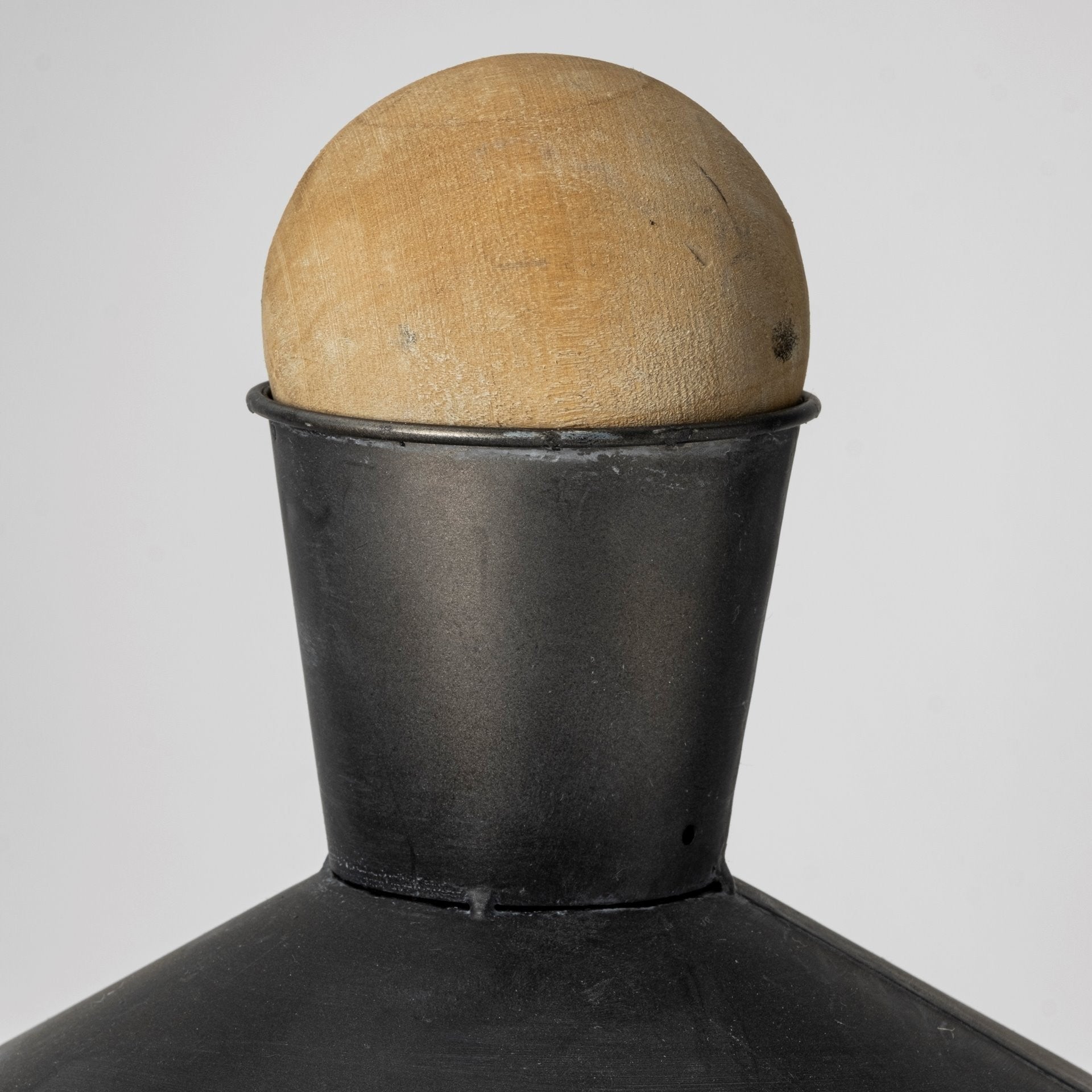 Set of Two Black and Brown Metal Cylindrical Urns-Vases-DECOROLALA