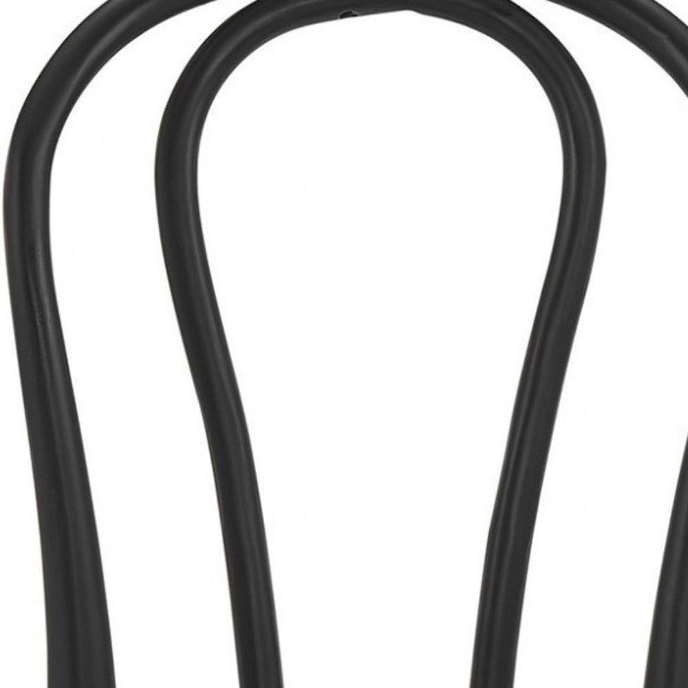 Set of Two Black and Natural Solid Wood And Rattan Curved Back Dining Side Chairs-Dining Chairs-DECOROLALA