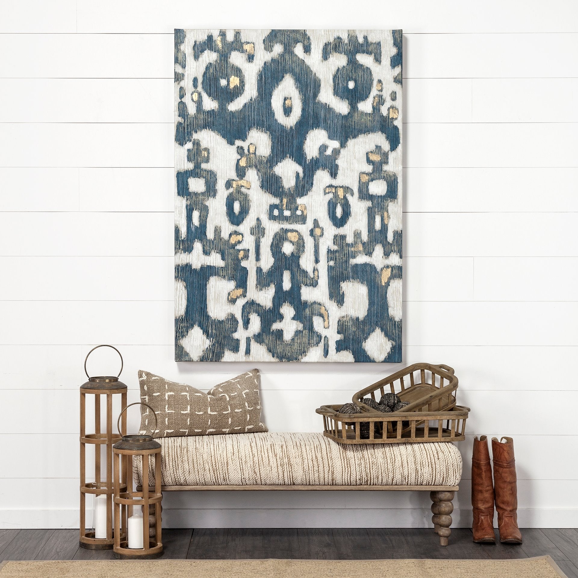 Set of Two Brown Wood Indoor Outdoor Tray With Handles-Trays-DECOROLALA