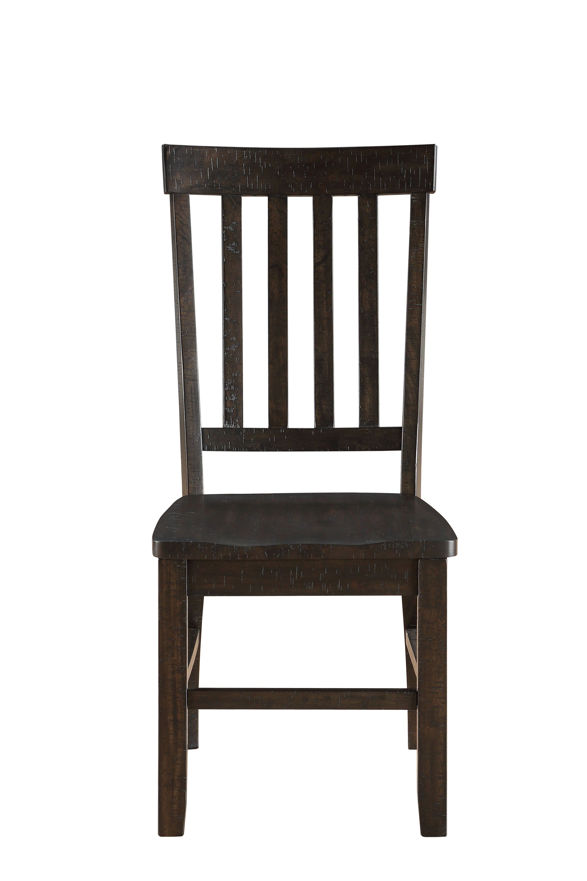 Set of Two Brown Wood Ladder Back Dining Side Chairs-Dining Chairs-DECOROLALA