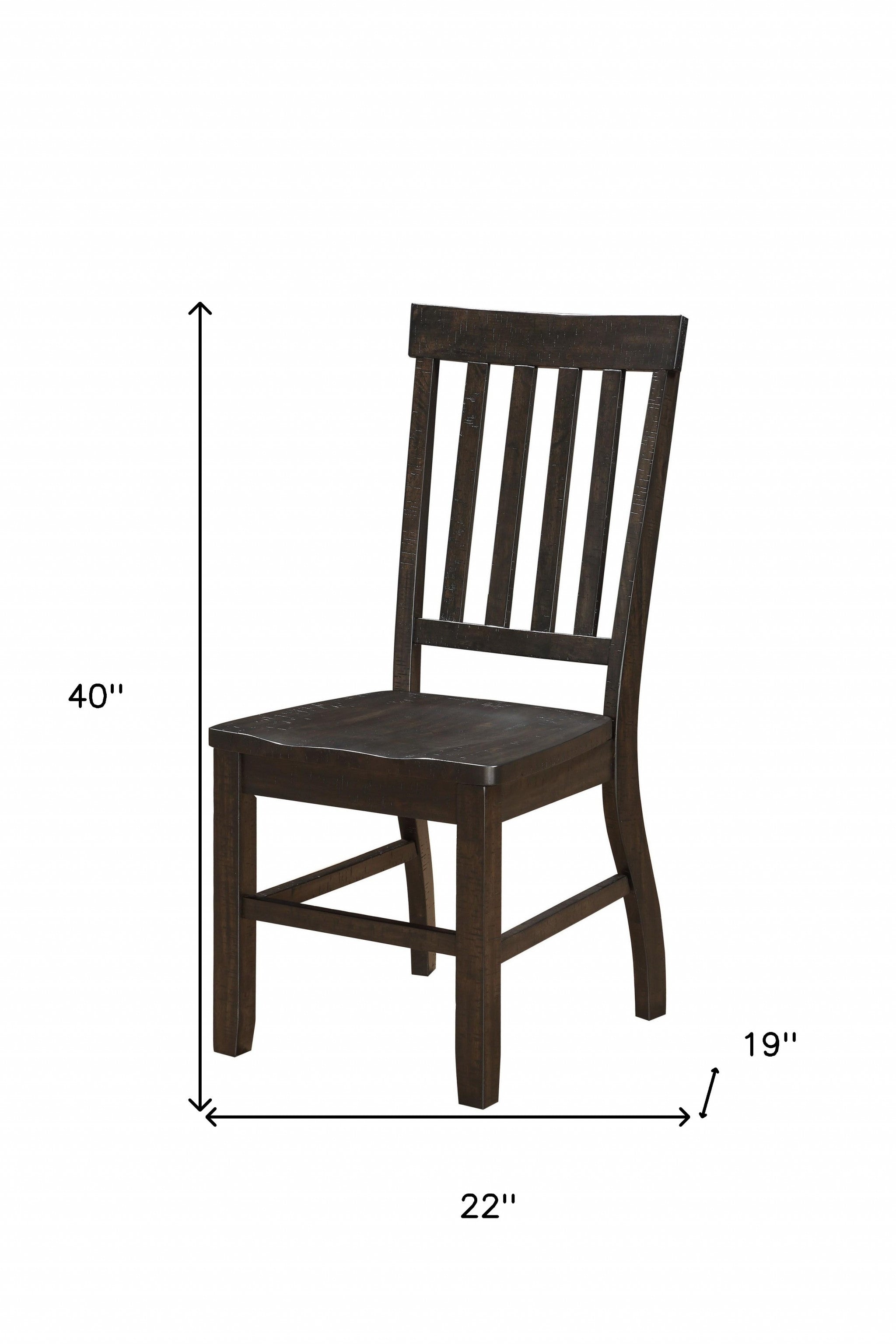 Set of Two Brown Wood Ladder Back Dining Side Chairs-Dining Chairs-DECOROLALA