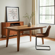 Set of Two Brown and Black Upholstered Leather Dining Side Chairs-Dining Chairs-DECOROLALA