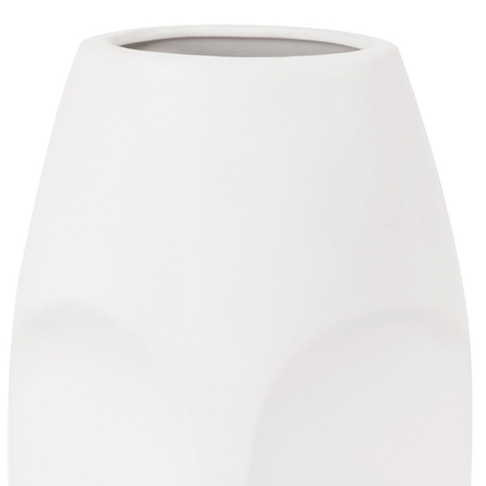 Set of Two Ceramic White Cylinder Table Vases-Vases-DECOROLALA