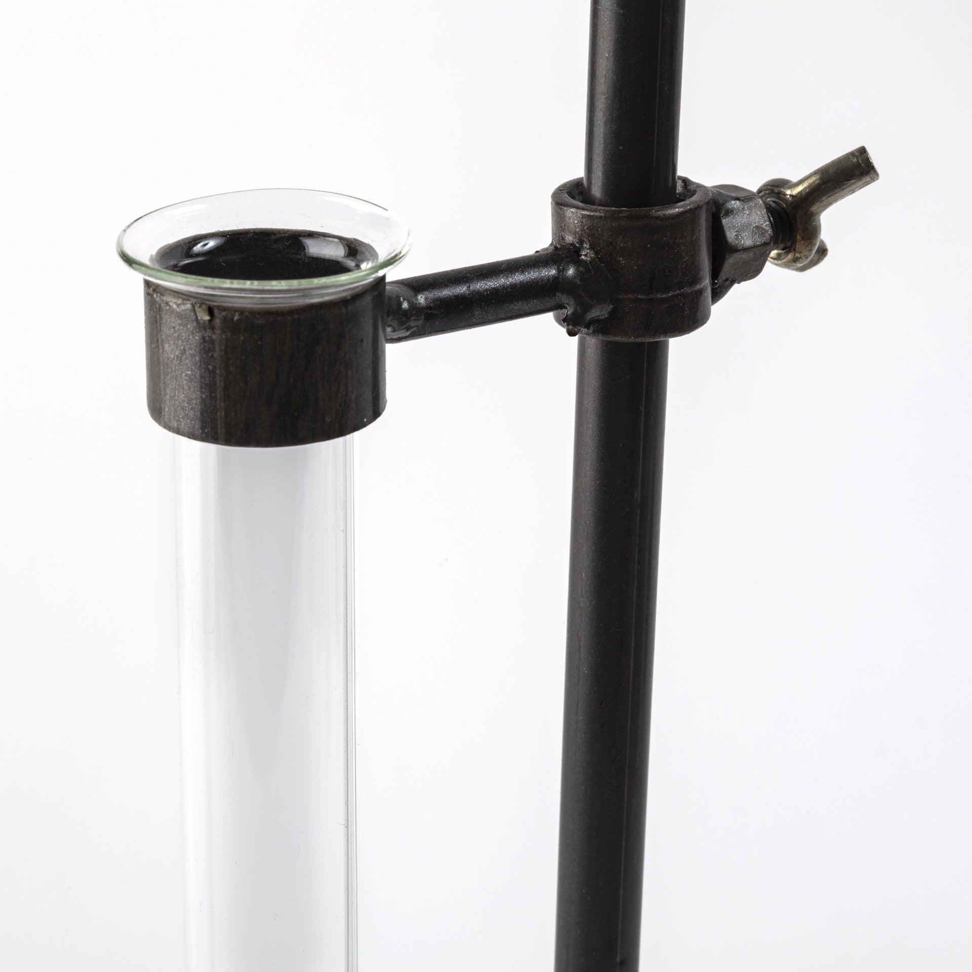 Set of Two Dark Brown Abstract Metal Cylinder Table Vases-Vases-DECOROLALA