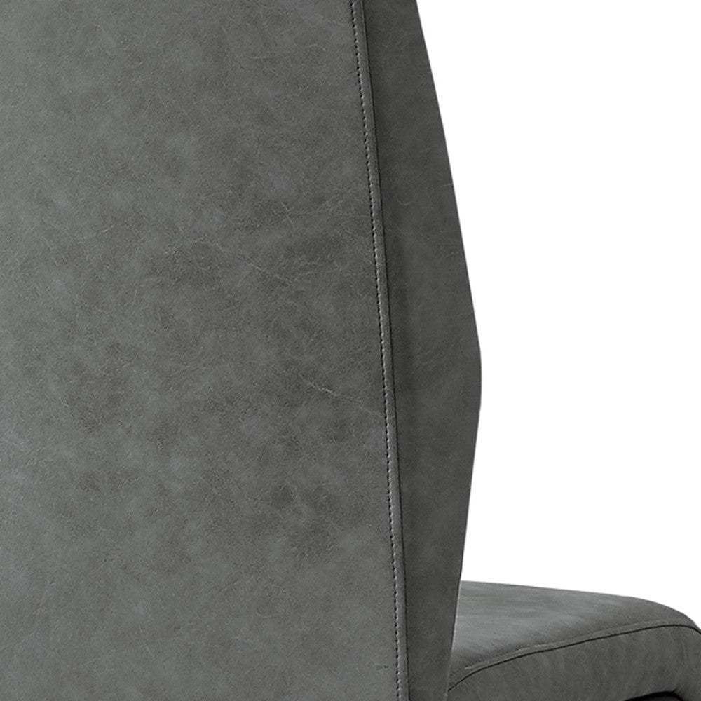 Set of Two Gray And Black Upholstered Polyester Dining Side Chairs-Dining Chairs-DECOROLALA