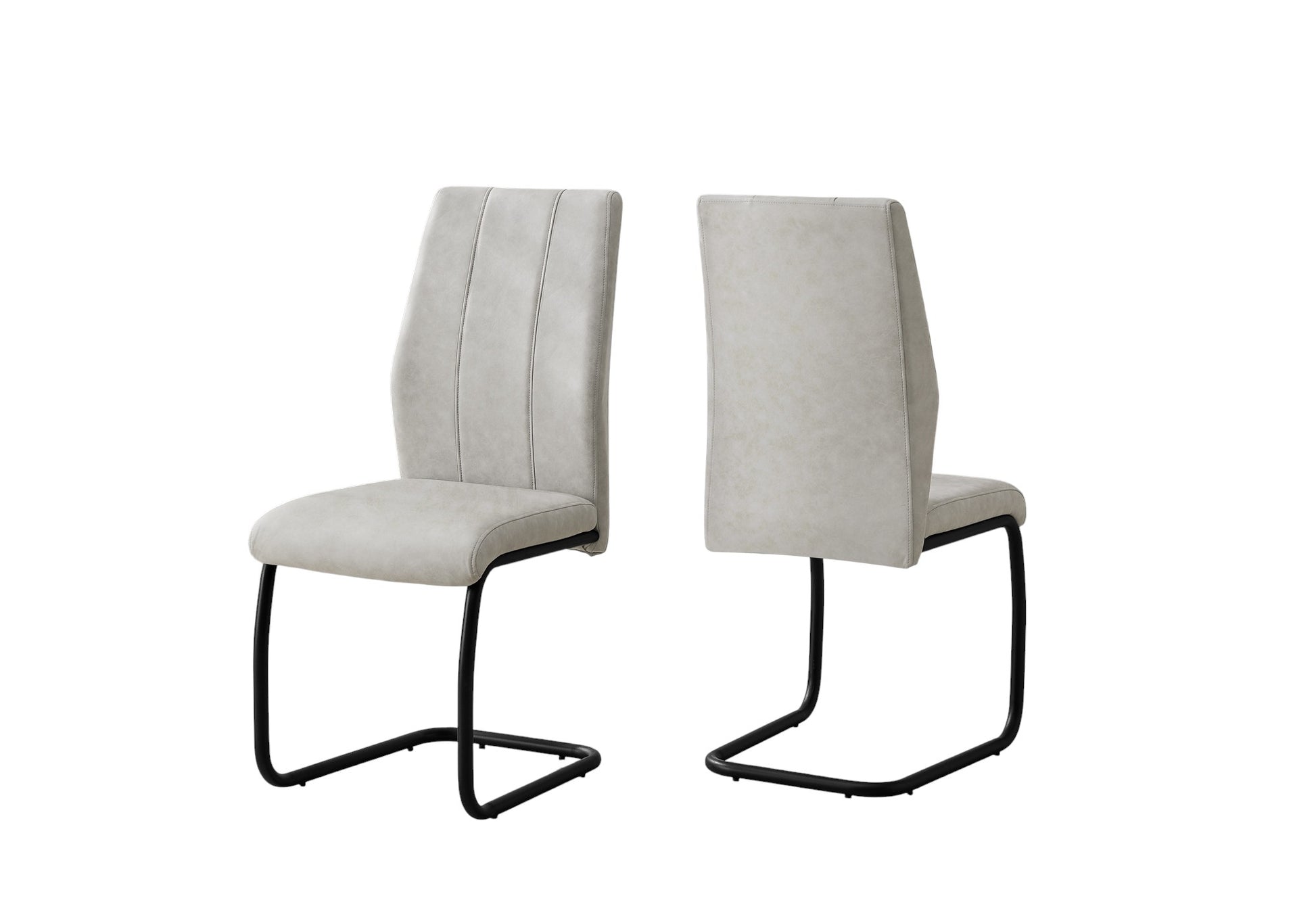 Set of Two Gray And Black Upholstered Polyester Dining Side Chairs-Dining Chairs-DECOROLALA