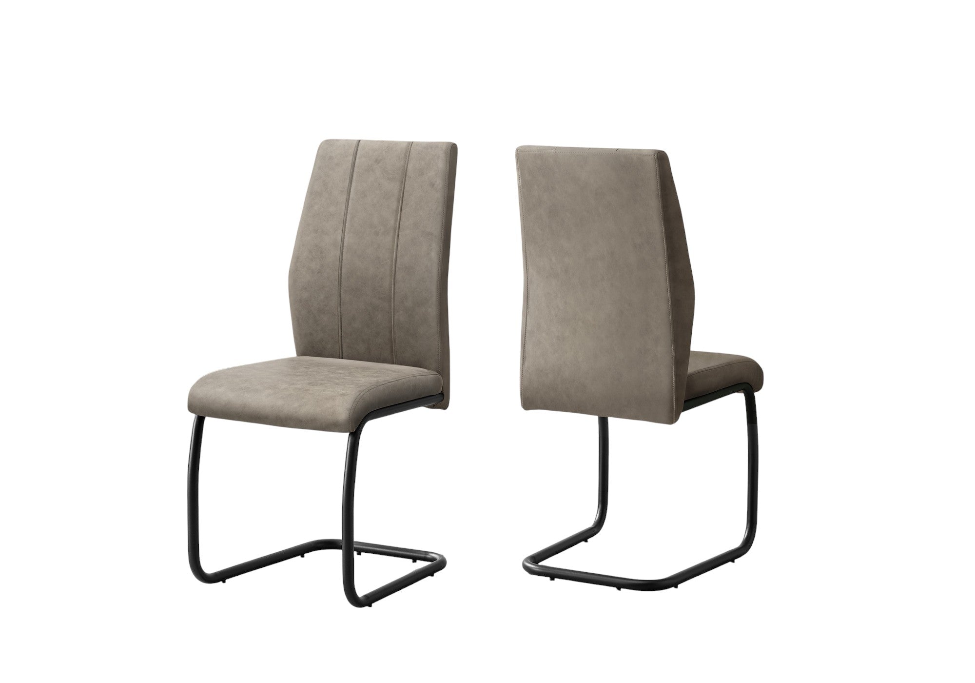 Set of Two Gray And Black Upholstered Polyester Dining Side Chairs-Dining Chairs-DECOROLALA