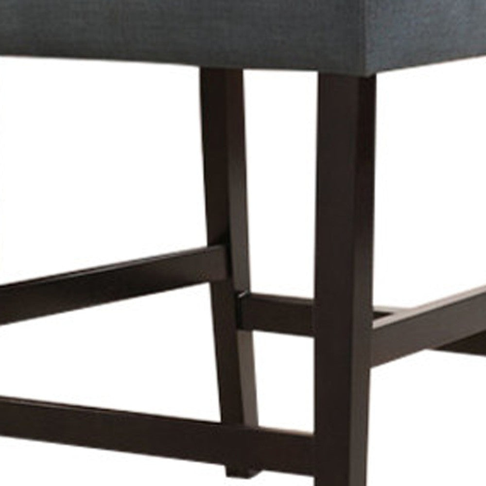 Set of Two Gray And Brown Solid Wood Counter Height Bar Chairs-Bar Chairs-DECOROLALA