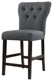 Set of Two Gray And Brown Solid Wood Counter Height Bar Chairs-Bar Chairs-DECOROLALA