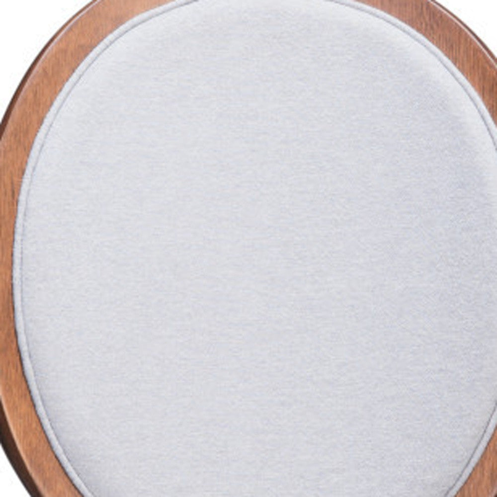 Set of Two Gray And Brown Upholstered Fabric King Louis Back Dining Side Chairs-Dining Chairs-DECOROLALA