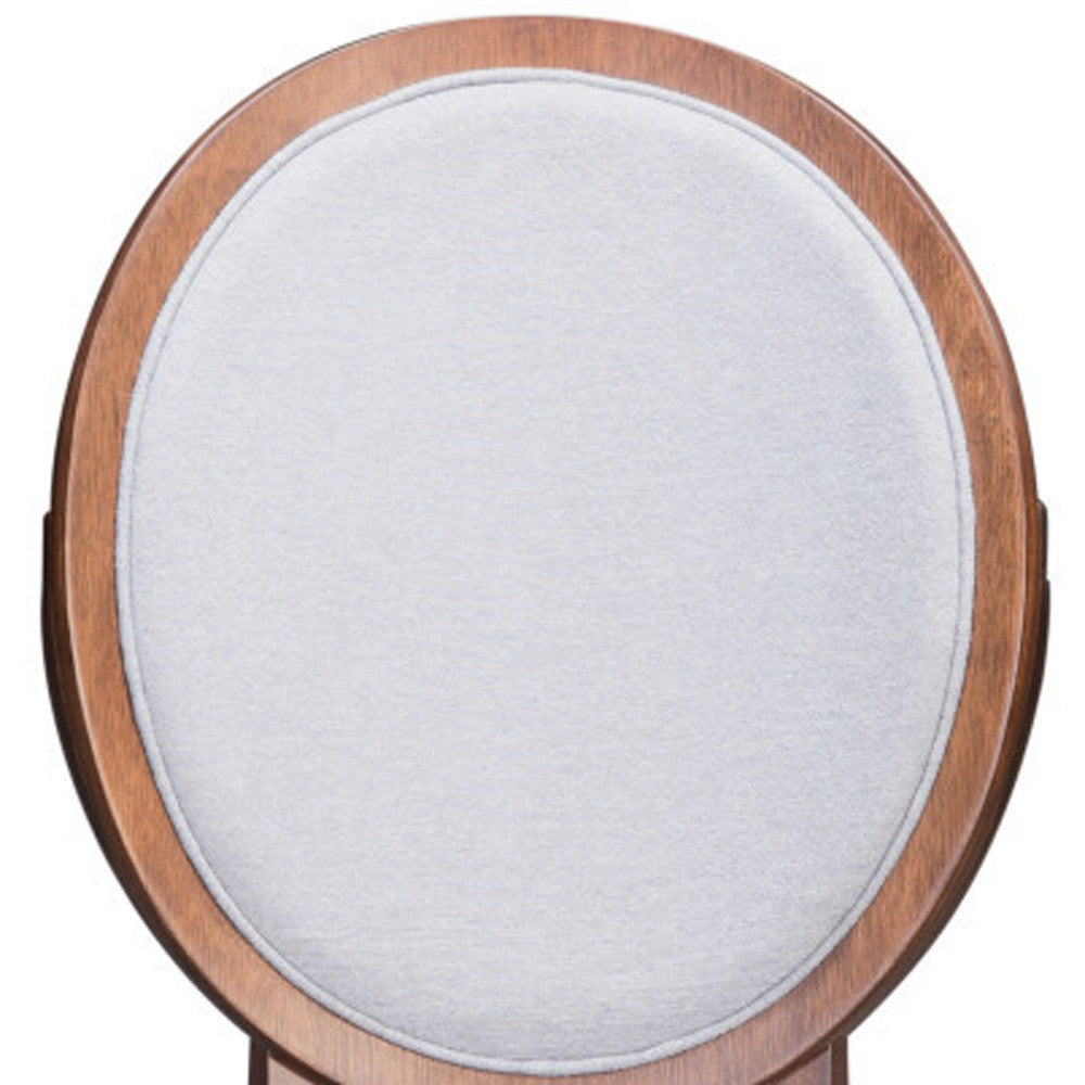 Set of Two Gray And Brown Upholstered Fabric King Louis Back Dining Side Chairs-Dining Chairs-DECOROLALA