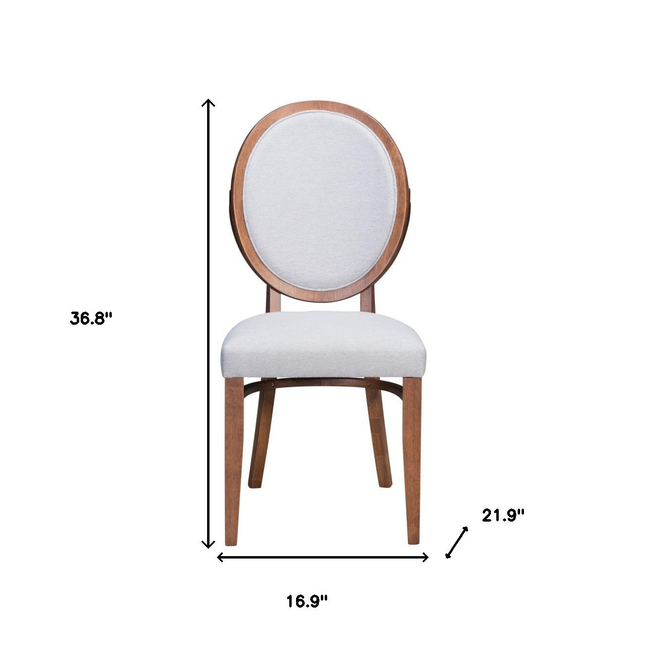 Set of Two Gray And Brown Upholstered Fabric King Louis Back Dining Side Chairs-Dining Chairs-DECOROLALA