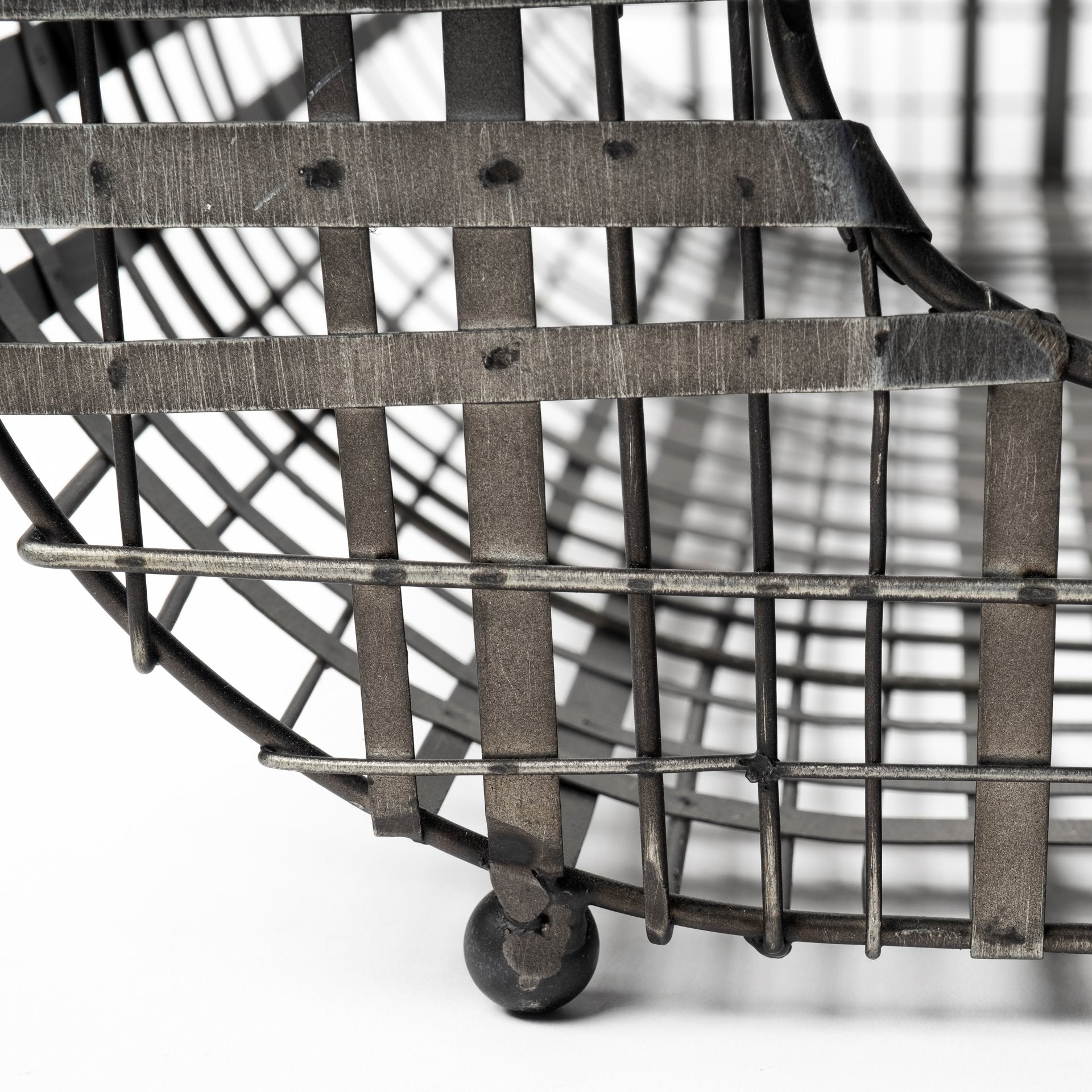 Set of Two Gray Metal Indoor Outdoor Serving Tray With Handles-Trays-DECOROLALA