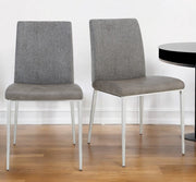 Set of Two Light Brown and Gray Stainless Steel Chairs-Dining Chairs-DECOROLALA