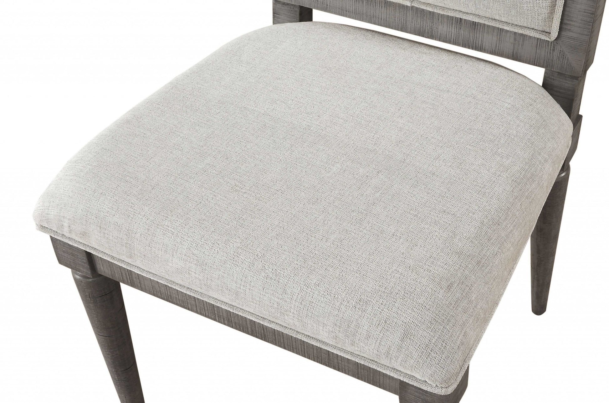 Set of Two Light Gray And Gray Upholstered Fabric Dining Side Chairs-Dining Chairs-DECOROLALA