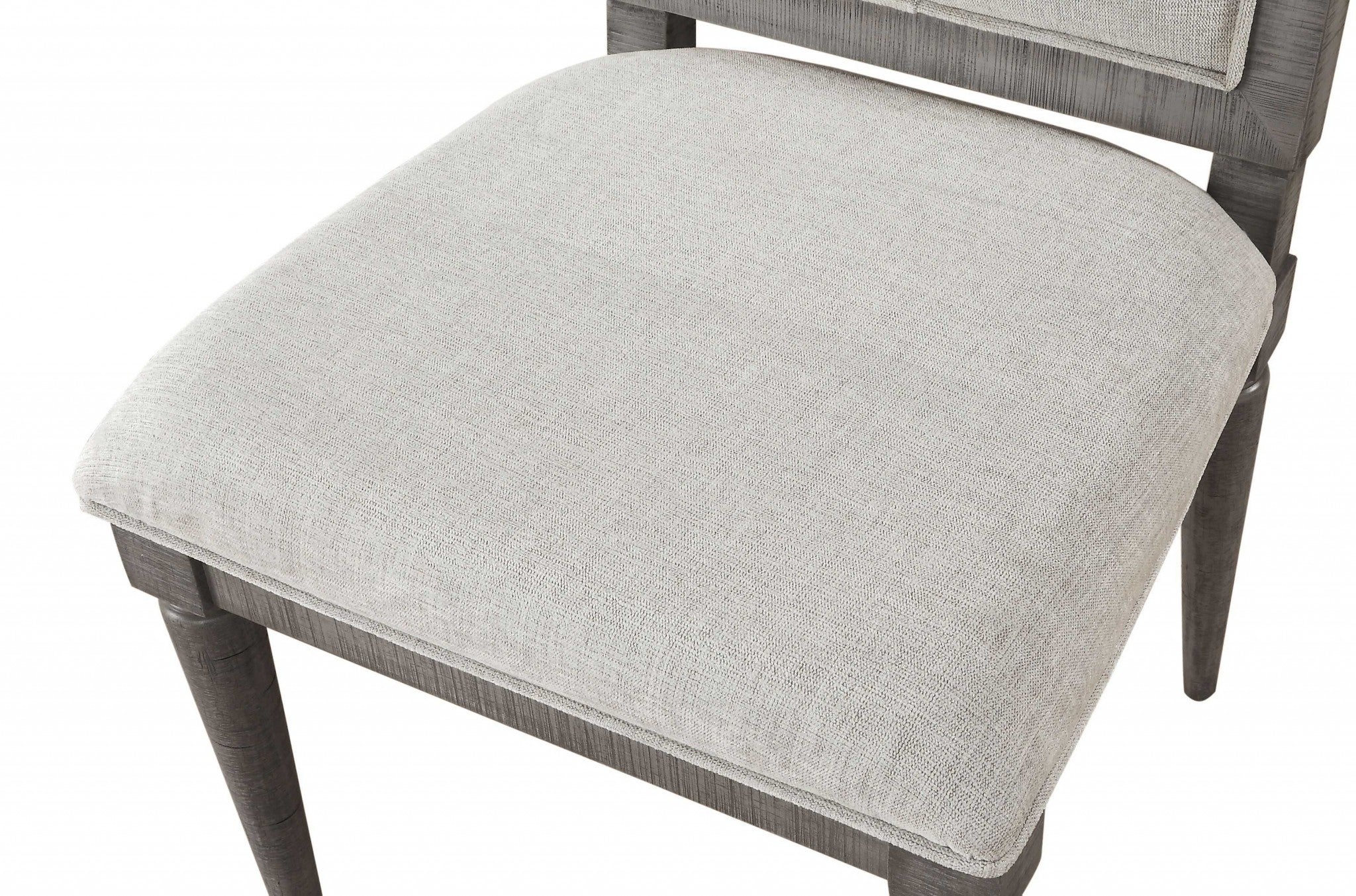 Set of Two Light Gray And Gray Upholstered Fabric Dining Side Chairs-Dining Chairs-DECOROLALA