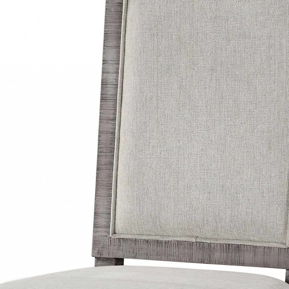Set of Two Light Gray And Gray Upholstered Fabric Dining Side Chairs-Dining Chairs-DECOROLALA