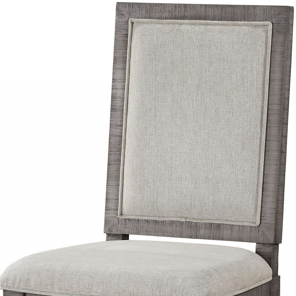Set of Two Light Gray And Gray Upholstered Fabric Dining Side Chairs-Dining Chairs-DECOROLALA