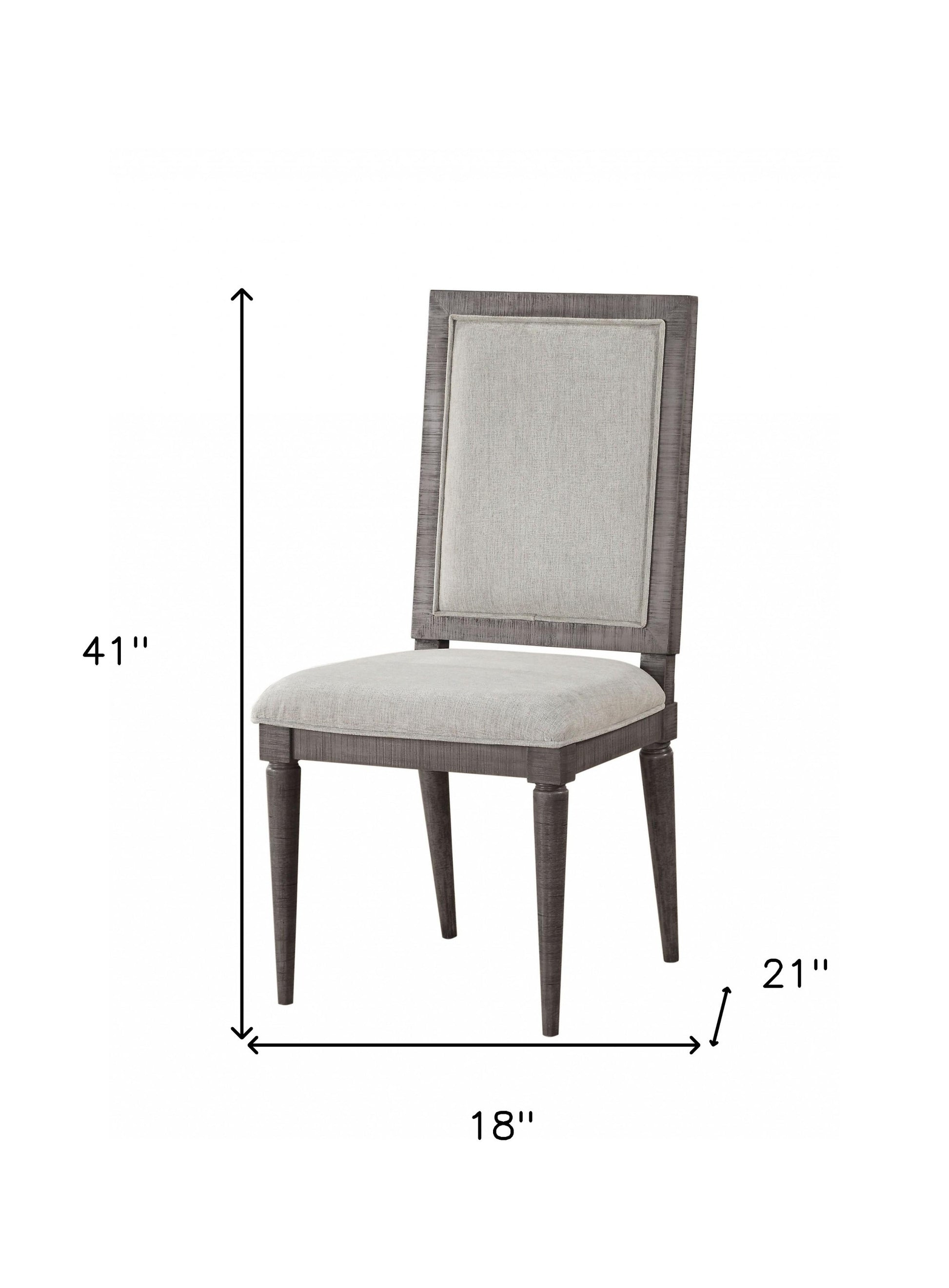 Set of Two Light Gray And Gray Upholstered Fabric Dining Side Chairs-Dining Chairs-DECOROLALA