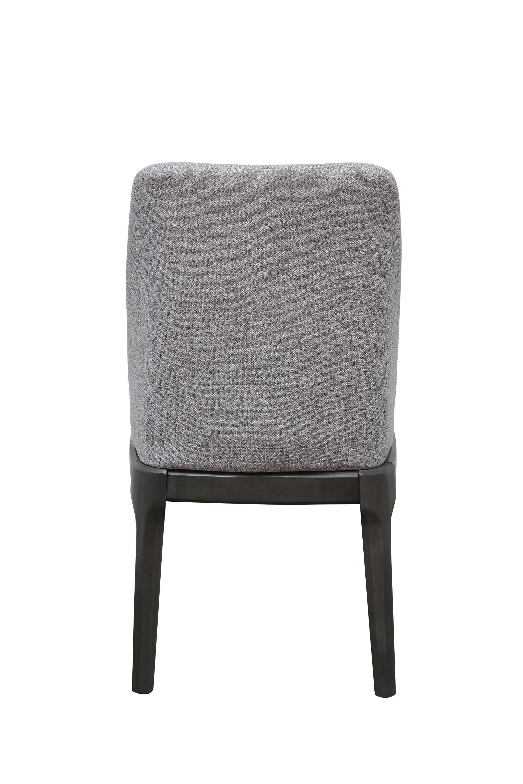 Set of Two Light Gray And Gray Upholstered Linen Dining Side Chairs-Dining Chairs-DECOROLALA