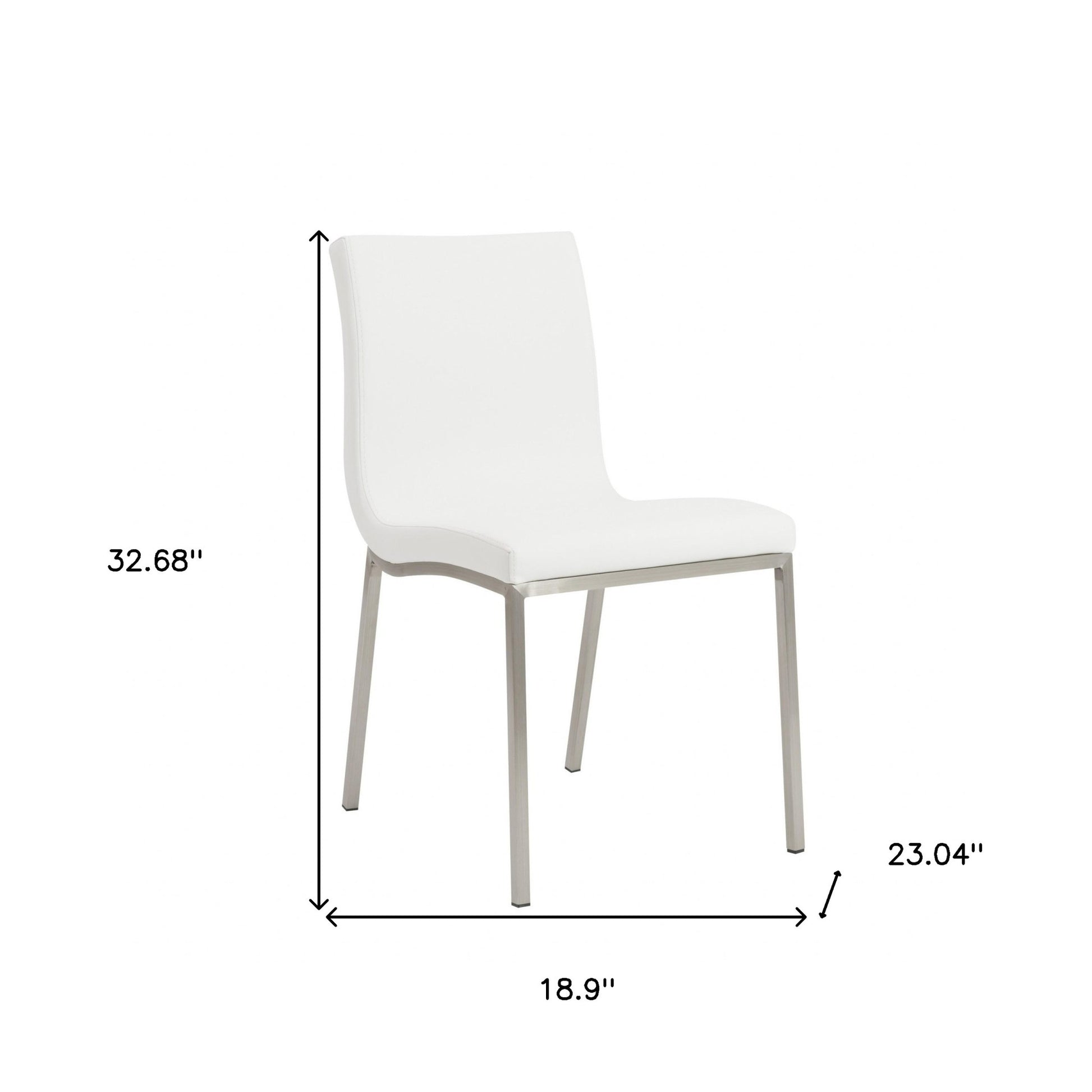 Set of Two Minimalist White Faux Faux Leather Chairs-Dining Chairs-DECOROLALA